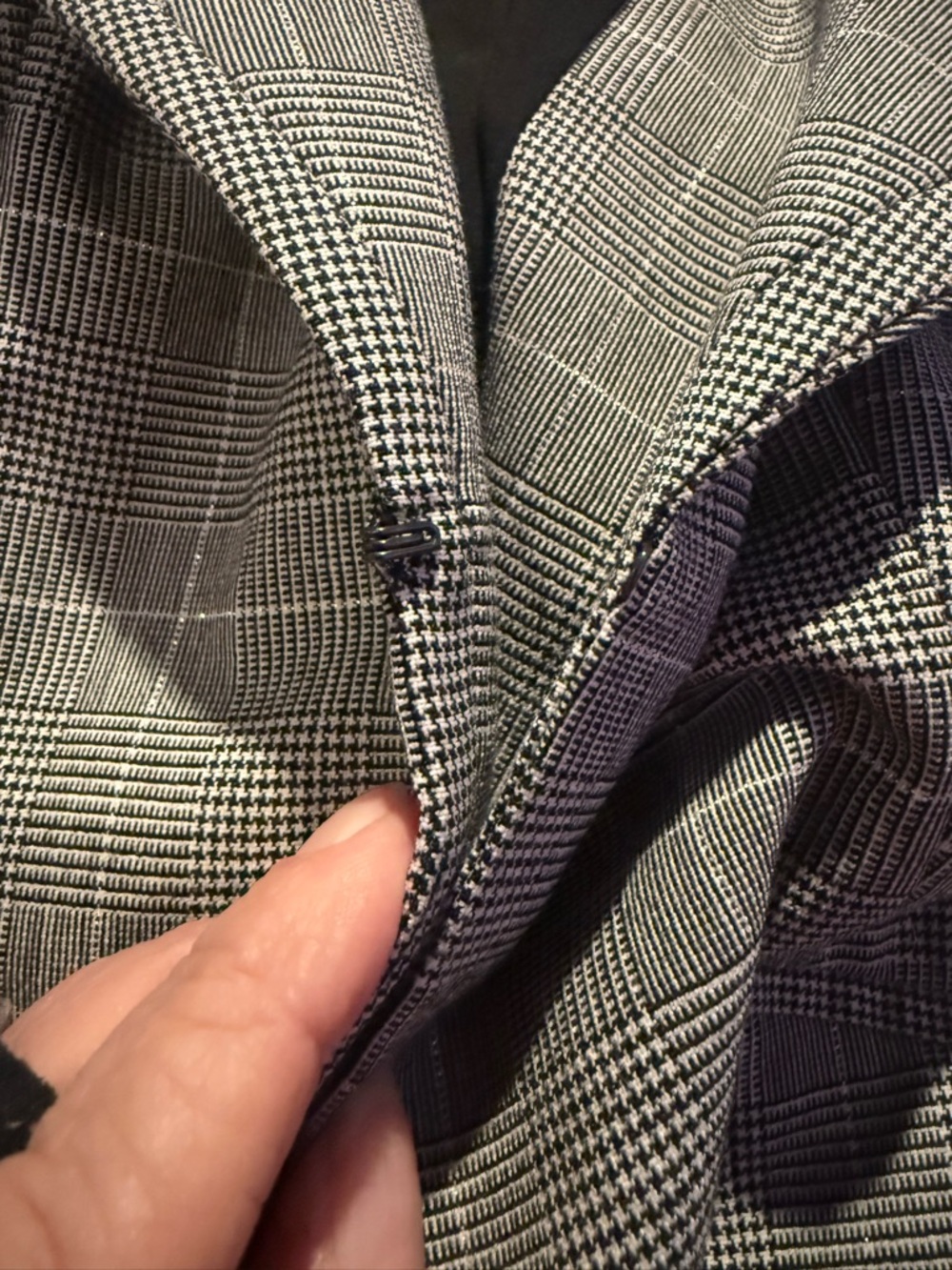 Due Per Due Gray Glen Plaid Blazer Jacket Size 12 Vintage Dark Academia Suit - Picture 7 of 12